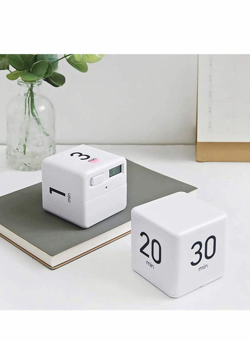Cube Timer, Kitchen Timer Child Exercise Gravity Sensor Flip For Time Management And Countdown Settings, Student Learning (1 - 3 5 10 Minutes, White) - Image 2